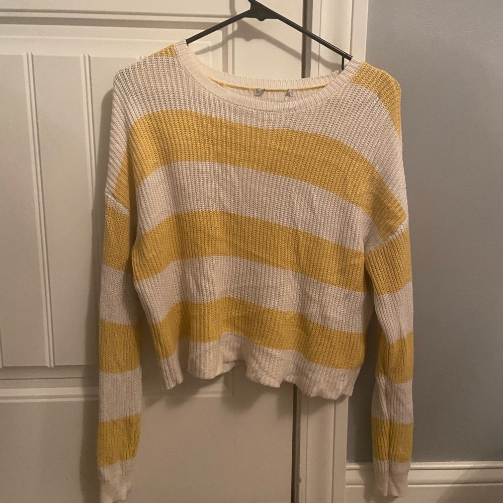 Yellow and White striped sweater!